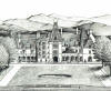 Biltmore House, Asheville NC, pen & ink drawing by Lee James Pantas
