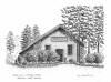 Estes-Winn Memorial Automobile Musem, pen & ink drawing by Lee James Pantas