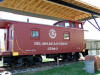 Restored caboose in Hudson Depot Museum