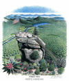Chimney Rock, pen and ink drawing by Lee James Pantas