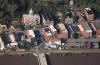 Aerial view of Marshall and French Broad River