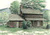 Vance Birthplace, pen & ink drawing by Lee James Pantas